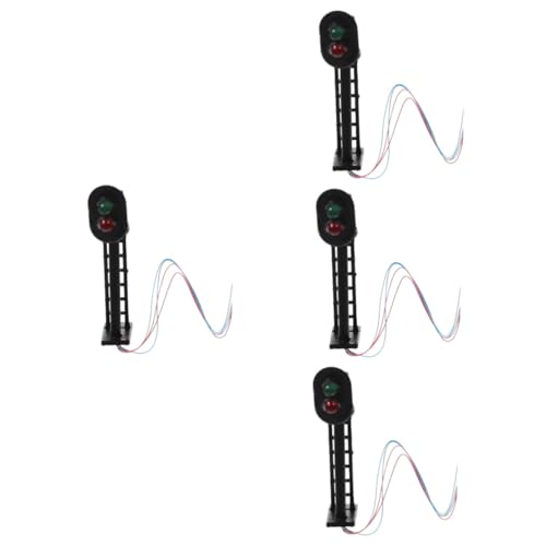 4 Stück modellbahn Lichter Zug im Maßstab kleine Signaldekoration Mini-Ampel Modellbau Material Modellbau Signal Spielzeug Modelle Mini-Pflanzendekor Landschaftssignal Abs TOYANDONA von TOYANDONA