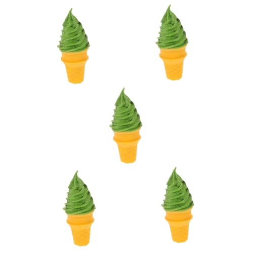 5st Eismodell Simuliertes EIS Requisiten Für Eiscreme-displays EIS Essen Spielzeug Gefälschte Eiswaffel Künstliche Eiswaffel Realistisches Künstliches Kuchenmodell PVC Green TOYANDONA von TOYANDONA