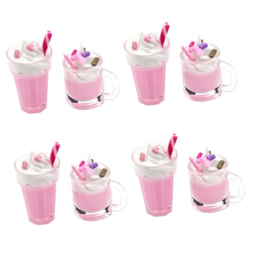 8 STK Mini-erdbeermilchshake Mini- -Eiscreme-Modell Puppenhaus-Eiscreme-Modelle Mini-eisdekor Puppenhauszubehör Gefälschtes Eismodell Puppenhaus-Accessoire Mini-Essen Harz TOYANDONA von TOYANDONA