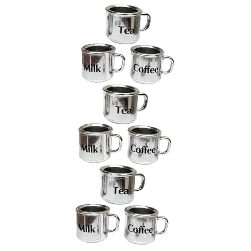 9 Stück Puppenhaus Tasse Kaffeebecher Wasserbecher Teetassen Puppenhaus Kaffeegläser Wissensbecher Teetassen Mini Kaffeebecher Rollenzubehör Rollenspiel TOYANDONA von TOYANDONA