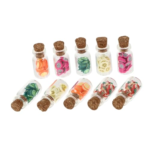 Kinderspielzeug Kinder Spielzeug 10 Stücke Aufbewahrungshaare Lebensmittel Glasflasche mit Obstscheiben Holzdeckel Mini Lebensmittel Jar Zubeh?r Micro Landschaftsdekor Kinder Spielzeug von TOYANDONA