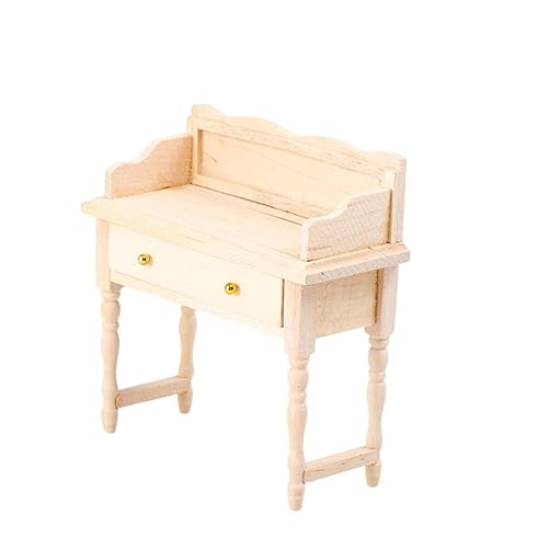 Miniatures Miniature Furniture Miniature doll House Model Doll House Accessories Miniature Toy Pretend Play Toy Mini-Schmuckmöbel Mini-Schreibtisch Zubehör für Puppenhäuser Hölzern TOYANDONA von TOYANDONA