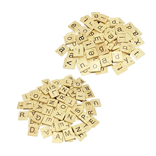 TOYANDONA 1 200 Stück englische Alphabet - Chips holzpuzzle holzspielzeug Alphabet - Puzzle Holzspielzeug für Kinderspiel Holzklötze Englische Alphabetblöcke Hölzern von TOYANDONA