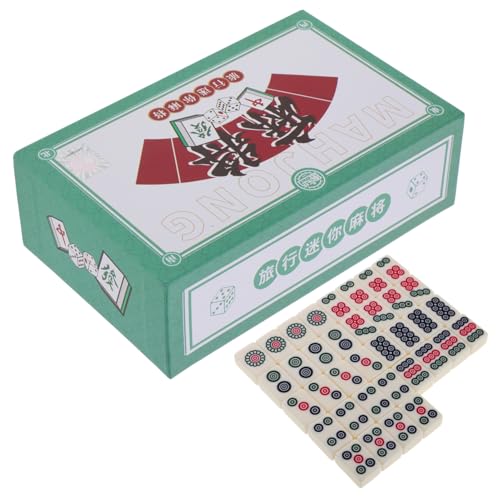 TOYANDONA 1 Box Reise-Mahjong-Set Für Schlafsäle Und Wohnungen, Miniatur-Mahjong-Fliesen, Kleine Räume, Tragbares Mahjong-Spiel Für Zuhause, Traditionelles Chinesisches Mahjong-Set, Mahjong von TOYANDONA