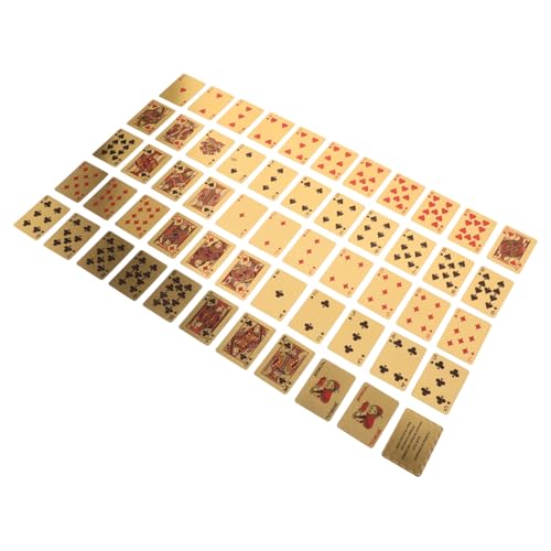 TOYANDONA 1 Deck Goldene Spielkarte Wasserfeste Pokerkarten Kleine Plastik-Pokerkarten Requisiten Brettspiel Unterhaltsames Poker Familientreffen Poker-Requisite Golden von TOYANDONA