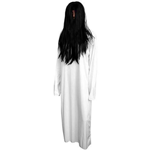 TOYANDONA 1 Gruselige Halloween Kostüm Braut Geist Kleid Weiß Zombie Kleid (Weiße Kleider und Perücke) von TOYANDONA