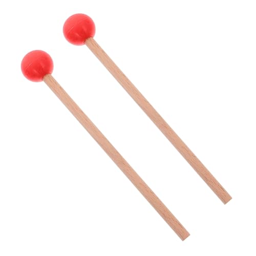 TOYANDONA 1 Paar Marimbaschlägel Marimba-hämmer Tenor-trommelstöcke Mallet-trommelstöcke Xylophon-Percussion-Sticks Schlägel Für Tenortrommeln Perkussionsschlägel Musikinstrument Gummi Rot von TOYANDONA