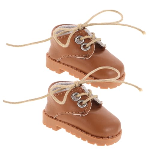 TOYANDONA 1 Paar Puppenlederschuhe Aus Baumwolle Wiedergeborene Puppe Puppenkleidung Puppenwagen Meine Lebenspuppe Miniatur Puppenzubehör Mini- - Light Brown Kunstleder von TOYANDONA