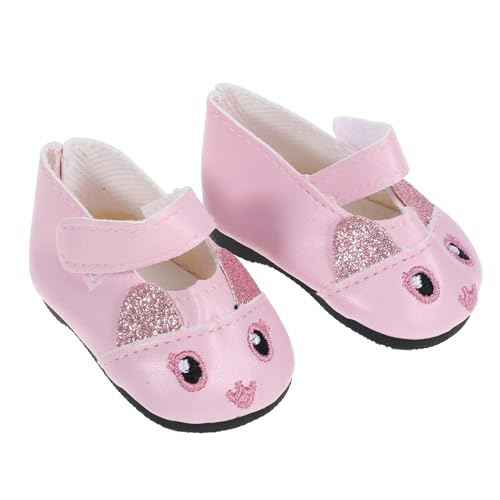 TOYANDONA 1 Paar Puppenschuhe Puppenhaus Mini-Babys Meine Lebenspuppe Puppenwagen Plüschpuppe Mini-Puppen Prinzessin Kleine Puppen Puppe Schuhe Miniatur-Schuhe Puppenzubehör Rosa von TOYANDONA