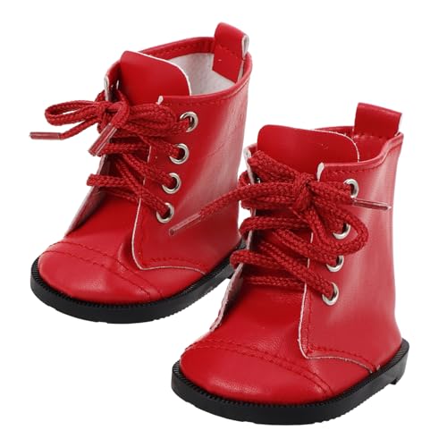 TOYANDONA 1 Paar Puppenstiefel Mini-Hausschuhe-Ornamente Mini-Schuh- 18-Zoll-puppenzubehör Accessoires Für Puppenkleidung Zubehör Für Babypuppen Miniatur-zubehör Mini-Schuhe Rot von TOYANDONA