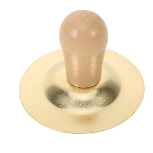 TOYANDONA 1 Paar Schlaginstrument für Kleine Schlaginstrumente Trommel Klatschspielzeug Xylophon Finger Handpercussion-Becken Kleines Handbecken für Tänzer Kupfer Golden von TOYANDONA