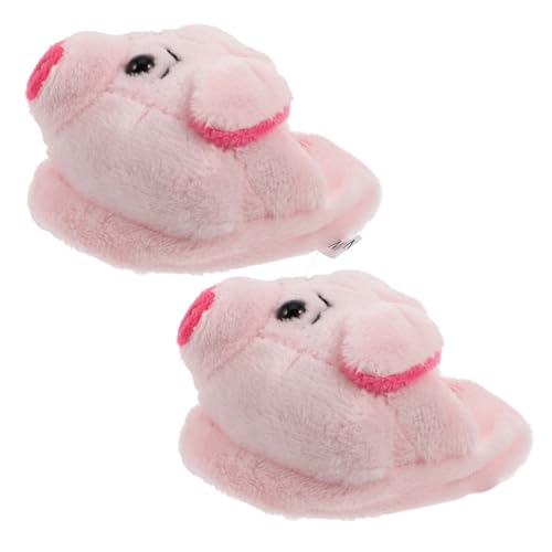 TOYANDONA 1 Paar Schuhe Süße Hausschuhe Winter Puppenschuhe Pig Design Hausschuhe Süße Puppenaccessoires Hausschuhe für Puppen 18-Zoll-Puppen Puppenzubehör Plüsch Rosa von TOYANDONA