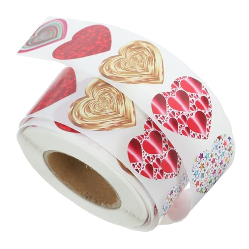 TOYANDONA 1 Rolle Liebe Aufkleber Briefumschläge Selbstklebende Etiketten Hochzeitsdeko Dekoration Gastgeschenke Hochzeit Hochzeitsgeschenk Aufkleber Hochzeit Rosy Beschichtetes Papier von TOYANDONA