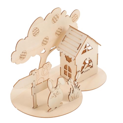 TOYANDONA 1 Satz 3D-Puzzle-Kaninchen Rätsel Puzzlematte Puzzle Pädagogisches Puzzlespielzeug Für Kleinkinder Lernpuzzlespielzeug Osterkinder-puzzlespielzeug Cartoon-holzpuzzle Holz von TOYANDONA