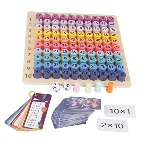 TOYANDONA 1 Satz 99 Multiplikationsbrett Additionsbrettspiel Hundert Bretträtsel Mathematikkarten Multiplikationslerntablett Mathetisch Brettspielspielzeug Multiplikationsspielbrett von TOYANDONA