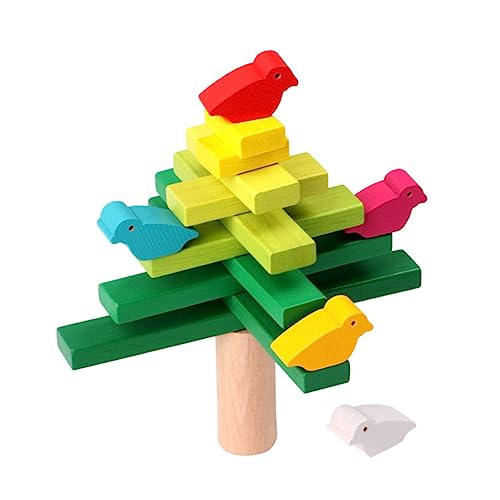 TOYANDONA 1 Satz Ausgeglichener Baum Spielzeug Zum Stapeln Von Blöcken Kinder Stapeln Spielzeug Balancierspiel-sortierspielzeug Montessori-Spielzeug Für Kleinkinder Baustein Green Hölzern von TOYANDONA