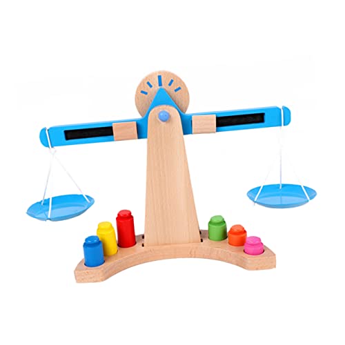 TOYANDONA 1 Satz Balance Schmusespielzeug Spielzeug für Kinder Puzzle-Spielzeug Waage Spielzeug kinderspielzeug Kinder Spielzeug kindergartenhaus Balkenwaage Lernspielzeug hölzern Blue von TOYANDONA