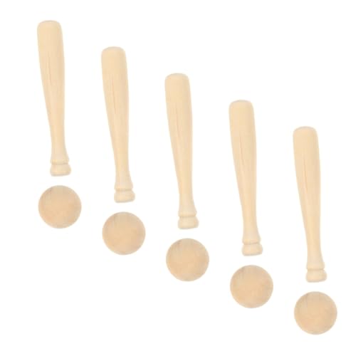 TOYANDONA Mini-baseballschläger-Spielzeug für Jungen und Mädchen Unlackiertes Holz-schläger- -Set Zum Malen und Basteln von TOYANDONA