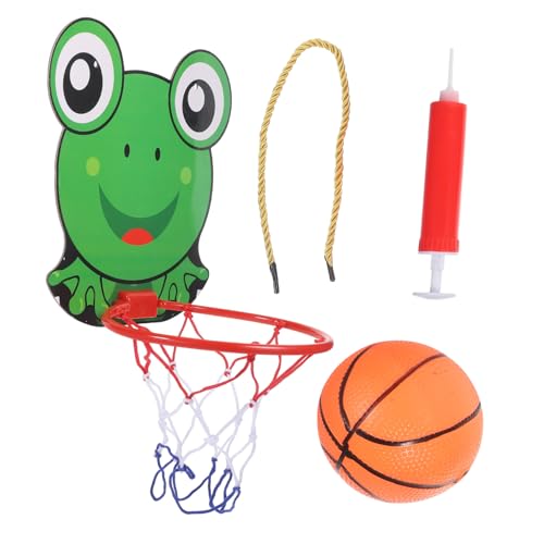 TOYANDONA 1 Satz Basketball-brettspielzeug Hängender Basketballständer Cartoon-Basketball-Rahmen Kinderspielzeug Wand-basketballständer Indoor-basketballrahmen Green Kunststoffrahmen von TOYANDONA