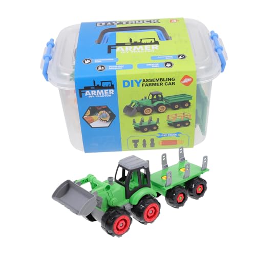 TOYANDONA 1 Satz Bauernwagen-Set Spielzeugauto Kind zieht Spielzeug Trägheitsspielzeug für Kinderfahrzeuge Kinderspielzeug Spielzeuge Spielzeugauto selber Bauen Auto Spielzeug Plastik von TOYANDONA