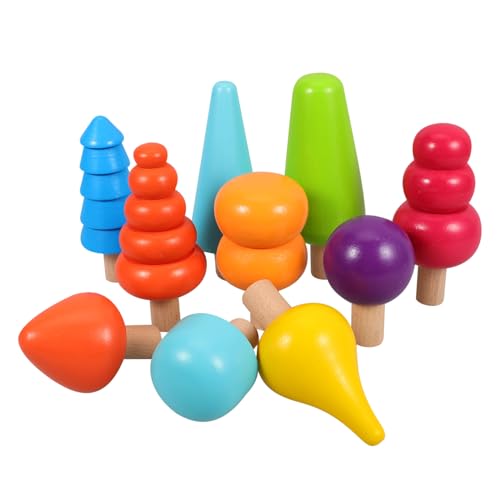 TOYANDONA 10 Stücke Regenbogen Mini Bäume Spielzeug Kleinkinder Baby Pädagogisches Jungen und Mädchen von TOYANDONA