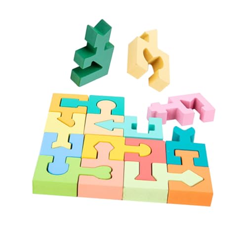 TOYANDONA 1 Satz Bausteine ​​Puzzle Lernblock Formen Sortierer für Babyformen Vorschulrätsel Spielzeug für Kinder jucarii pentru copii kreatives Holzspielzeug Früherziehungsspielzeug von TOYANDONA