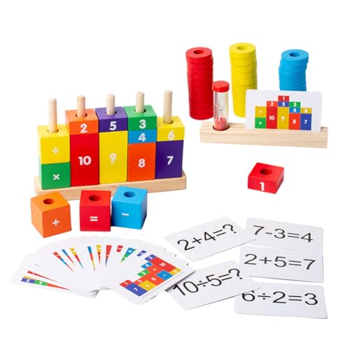 TOYANDONA 1 Satz Bausteine ​​für Vorschulkinder Rechenspielzeug Zum Frühen Lernen Für Kleinkinder Mathe-lernspielzeug Arithmetische Lehrmittel Holzspielzeug Hölzern Colorful von TOYANDONA