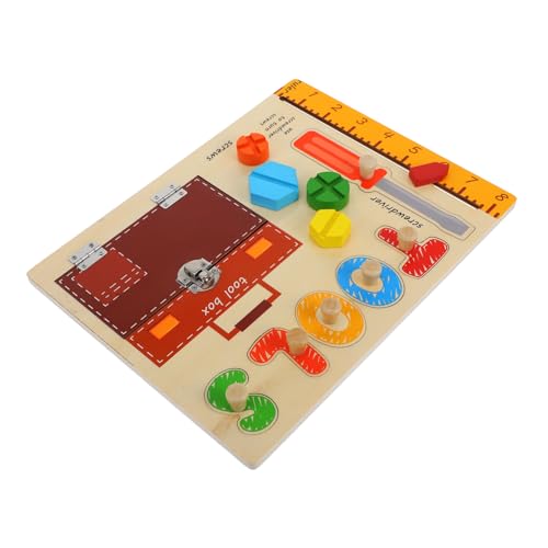 TOYANDONA 1 Satz Beschäftigtes Brettspielzeug Puzzle Rätsel Kognitive Tafel Lernspielzeug Für Kinder Besetztes Brett Für Kinder Besetztes Brett Für Kleinkinder Beschäftigt Bord Holz von TOYANDONA