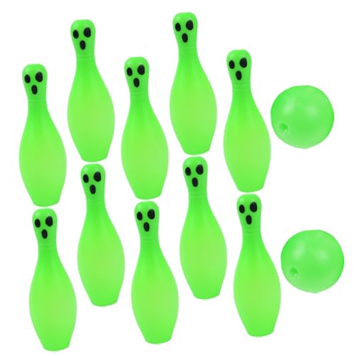 TOYANDONA 1 Satz Bowlingspiele für drinnen Halloween Halloween Toys Halloween- Partyspielzeug beleuchtet Stift Gadget Party-Bowling-Kugel Outdoor-Bowling Sport Light Green von TOYANDONA