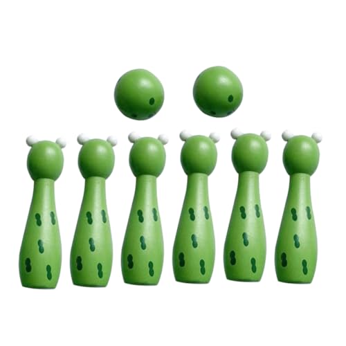 TOYANDONA 1 Satz Bowlingspielzeug für Bowling Indoor Freizeitspielzeug für Mini-Bowling Karikatur Bowling- Outdoor- für Buche Green von TOYANDONA