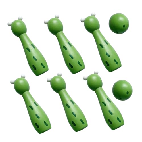 TOYANDONA 1 Satz Bowlingspielzeug für Bowling Indoor Holz Mini-Bowling Bowling Set für Kinderspielzeug Bowlingkugeln für Buche Green von TOYANDONA