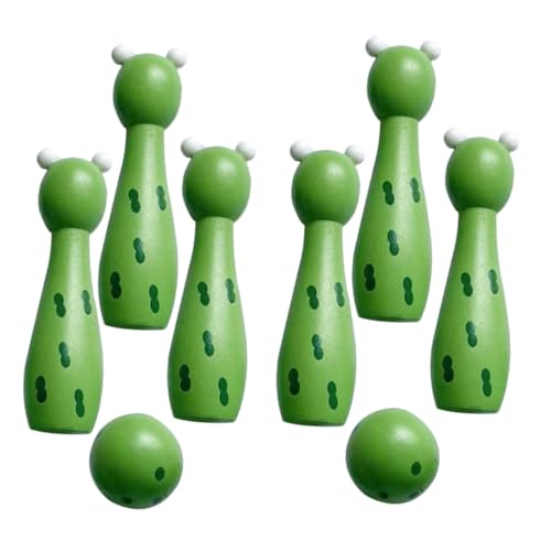 TOYANDONA 1 Satz Bowlingspielzeug für Kinder Holzspielzeug für Kinder Bowling Spielzeug Bowlingspiel für Kleinkinder Lern-Bowlingspiel Bowlingspiele für Kinder drinnen Kinder bowlen Buche von TOYANDONA