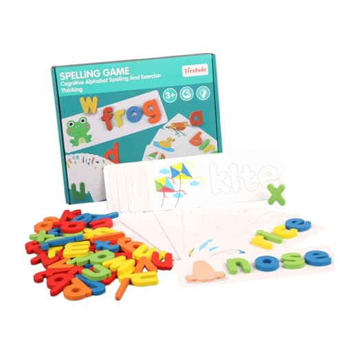 TOYANDONA 1 Satz Buchstaben Puzzle Wörter Buchstabenrätsel Fernbedienungshalterung Spielzeugpistole Bausatz Handheld-kit Rennspielzeug Telefonschnur Zu Buchstaben Textmarker Holz von TOYANDONA