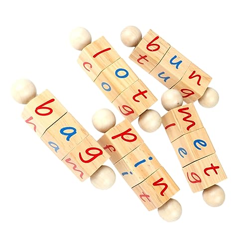 TOYANDONA 1 Satz Buchstaben Würfel Buchstaben-baustein Lernspielzeug Für Wörter Puzzle- Englischer Buchstabenblock Blockiert Hölzern von TOYANDONA