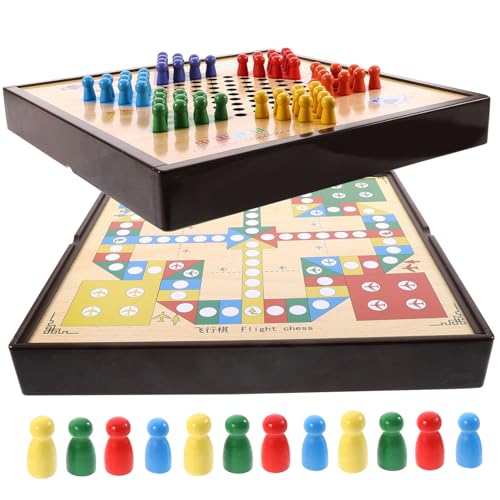 TOYANDONA 1 Satz Chinesisches Fliegendes Schach Brettspiele Schachspiele Für Kinder Partyschachspielzeug Fliegendes Schachspielzeug Kleines Tischschachspielzeug Schach Spielzeug Hölzern von TOYANDONA