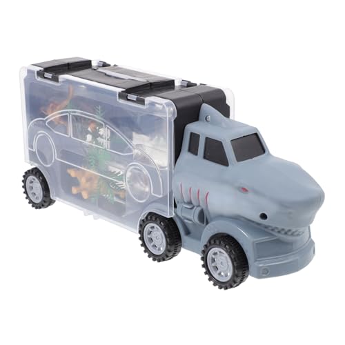 TOYANDONA 1 Satz Container-LKW Für Tiere Kinderwagen in Haiform Tiererkennungsspielzeug Lustiger Tierwagen Lustiges Tier-LKW- Tiere Zeigen LKW Kreativer Tierwagen Plastik Blue von TOYANDONA