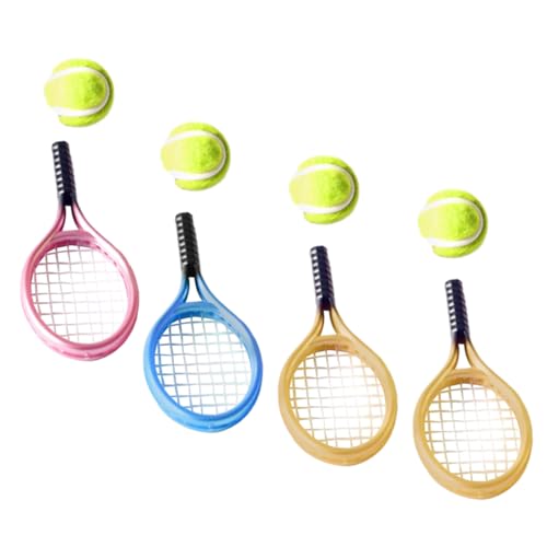 TOYANDONA 1 Satz Desktop-Mini-Tennisschläger Gadgets Miniaturen Badminton Netz Miniatures verkleidungsaccessoires -Tennisschläger- dekoratives Werkzeugdekor Plastik von TOYANDONA