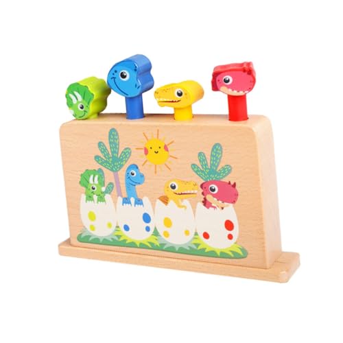 TOYANDONA 1 Satz Dinosaurier-Sprungstock Musikspielzeug für Kinder Hammerspiel Fingerspielzeug Kinder holzspielzeug Kinder Popup-Spielzeug aus Holz Cartoon-Popup-Spielzeug hölzern von TOYANDONA