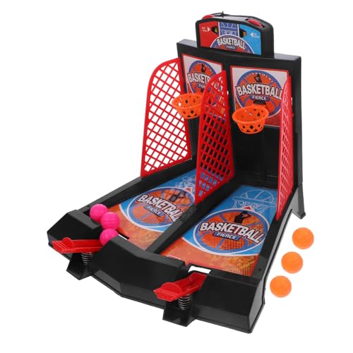 TOYANDONA 1 Satz Doppelschussmaschine Basketballkorb-Spieltisch Indoor-Basketballkorb kinderspielzeug interaktives Spielzeug Kinderbasketball Mini-Basketball Desktop-Spiel für Kinder Plastik von TOYANDONA