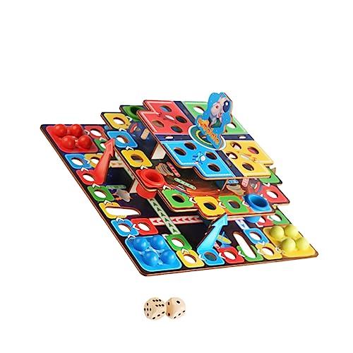 TOYANDONA 1 Satz Dreidimensionales Fliegendes Schach Dame Spielzeug Schach Für Kinder Eltern-Kind-interaktionsspielzeug Reise-brettspiel Reisespielzeug Brettspielset Colorful Hölzern von TOYANDONA