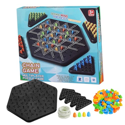 TOYANDONA 1 Satz Dreieckskettenschach Logikspiel Portable Schachspiel geometrisches Schachspiel Dreiecksschach-Brettspiel Kettendreieck-Schachspiel Kinderspiele Strategie-Brettspiele Plastik von TOYANDONA