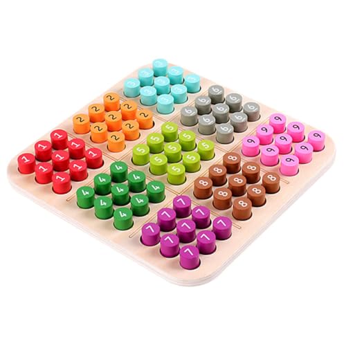 TOYANDONA 1 Satz Einfaches Regenbogen-Sudoku Sudoku-Spiel für Ball-Sudoku Steckbrett Sudoku-Brettspiel Sudoku- für Mathe-Sudoku- hölzern Colorful von TOYANDONA