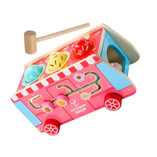 TOYANDONA 1 Satz Eiswagen Spielzeug interaktives Spielzeug Interactive Toys Toy Truck Jungs Spielzeug Kinder spielzeuge Verschleißfester Eiswagen-Bausatz tragbares Spielzeug hölzern Colorful von TOYANDONA