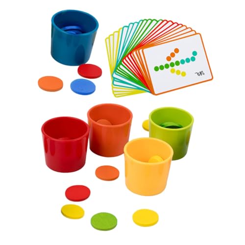 TOYANDONA 1 Satz Farbsortierbecher Farbsortierspielzeug Pädagogisches Lernen Intelligenzspielzeug Farbzähl-sortierbecher Babyspielzeug Farbkognitions-sortierbecher Für Kleinkinder Holz von TOYANDONA