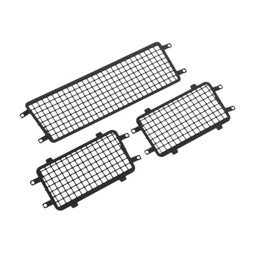 TOYANDONA 1 Satz Fensternetz Für Offroad-Autos Hinteres Seitenfenstergitter Rc Fensterschutz Rc-Auto Schutznetz Für Rc-autofenster Rc-car-Dekoration Zubehör Für Rc-Autos Black Plastik von TOYANDONA