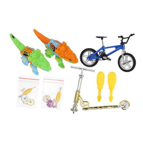 TOYANDONA 1 Satz Fingerbike-Set Dinosaurier-Spielzeug Fingerspitzen-bewegungsspielzeug Mini-Scooter Skateboard-Spielzeug Mini-fingerspielzeug Mini-fingerscooter Roller Colorful Plastik von TOYANDONA