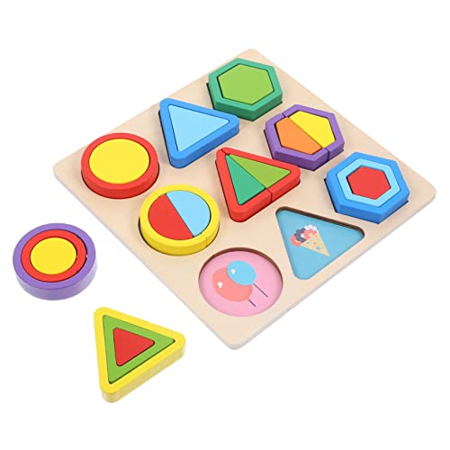 TOYANDONA 1 Satz Form Kognitive Paarung Puzzle Mit Geometrischen Formen Formlernpuzzle Farbblöcke Formen Lehrspielzeug Kind Geometrie Spielzeug Form-Puzzle-Spielzeug Kinder Blöcke Holz von TOYANDONA