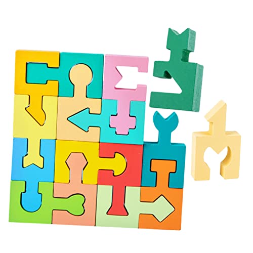 TOYANDONA 1 Satz Form Passende Blöcke Formenpuzzle Lernen Shape-Pairing- Frühpädagogisches Kleinkind-Form-Puzzle Kognitives Für Holzbausteine Hölzern von TOYANDONA