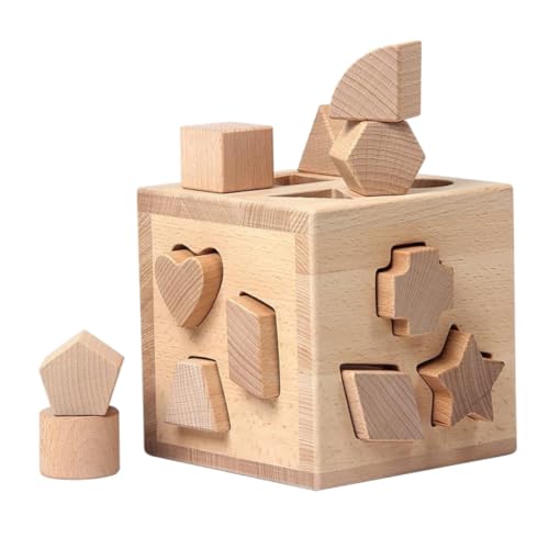 TOYANDONA 1 Satz Form-Puzzle-Box Spielzeug Zum Stapeln Im Vorschulalter Entwicklungsspielzeug Gehirnspielzeug Geometrie-passendes Spielzeug Form-Puzzle-Spiel Kinder Tylonal Holz von TOYANDONA