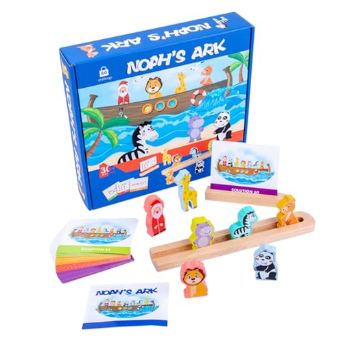 TOYANDONA 1 Satz Früherziehung Arche Noah Sortierspiel Spielzeug Lernspielzeug Kinder rätsel Kinder Puzzle rätselbuch Kinder pädagogisches Spielzeug für Kinder Kinderpuzzle hölzern von TOYANDONA